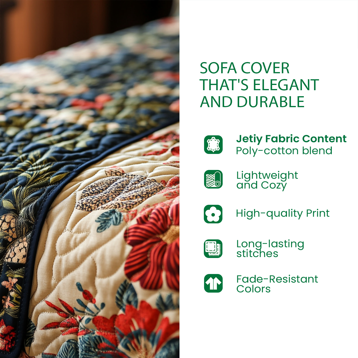 Festive Golden Retriever Quilted Sofa Cover NCU0HH976